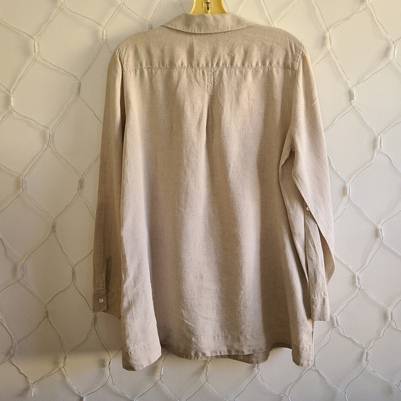 J. Jill Linen Tunic Blouse / Beige-Tan / Size Medium - Picture 4 of 5